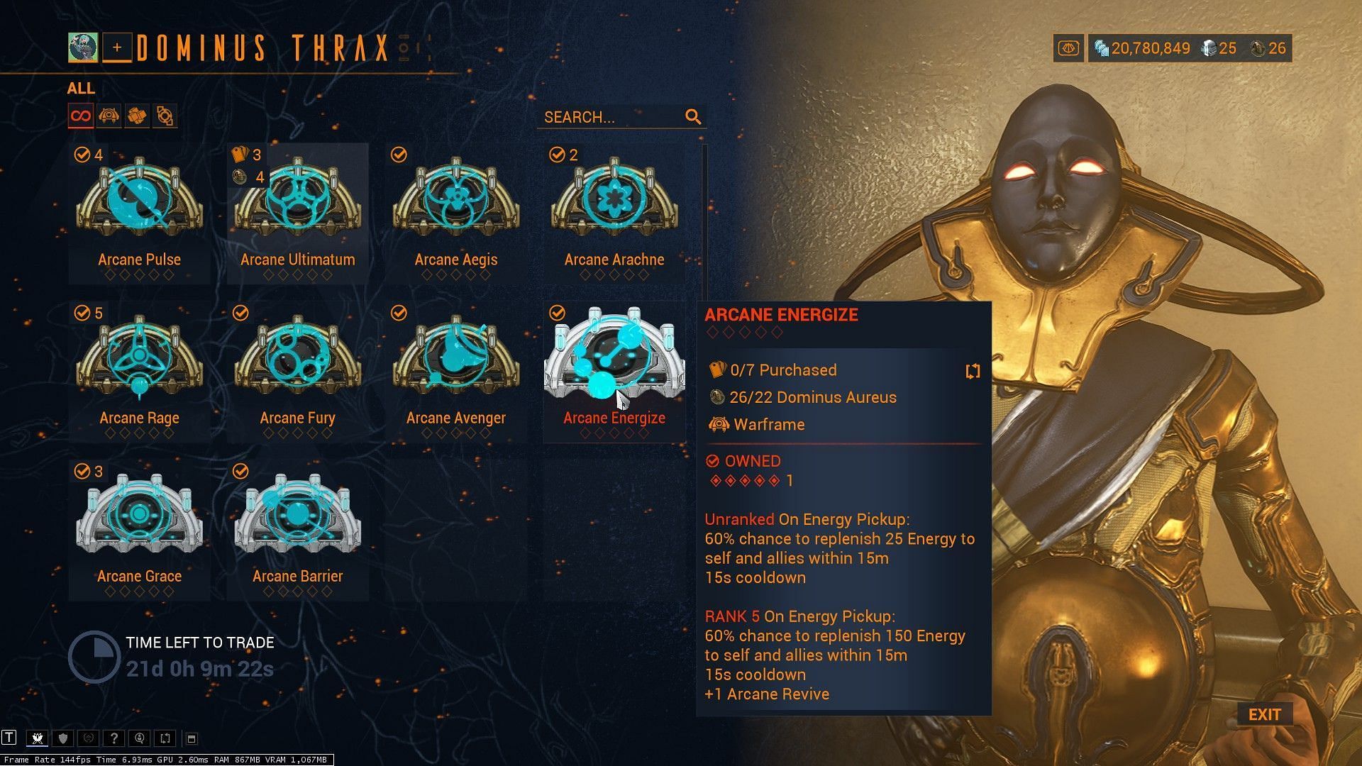 Make sure to get that Arcane Energize (Image via Digital Extremes)